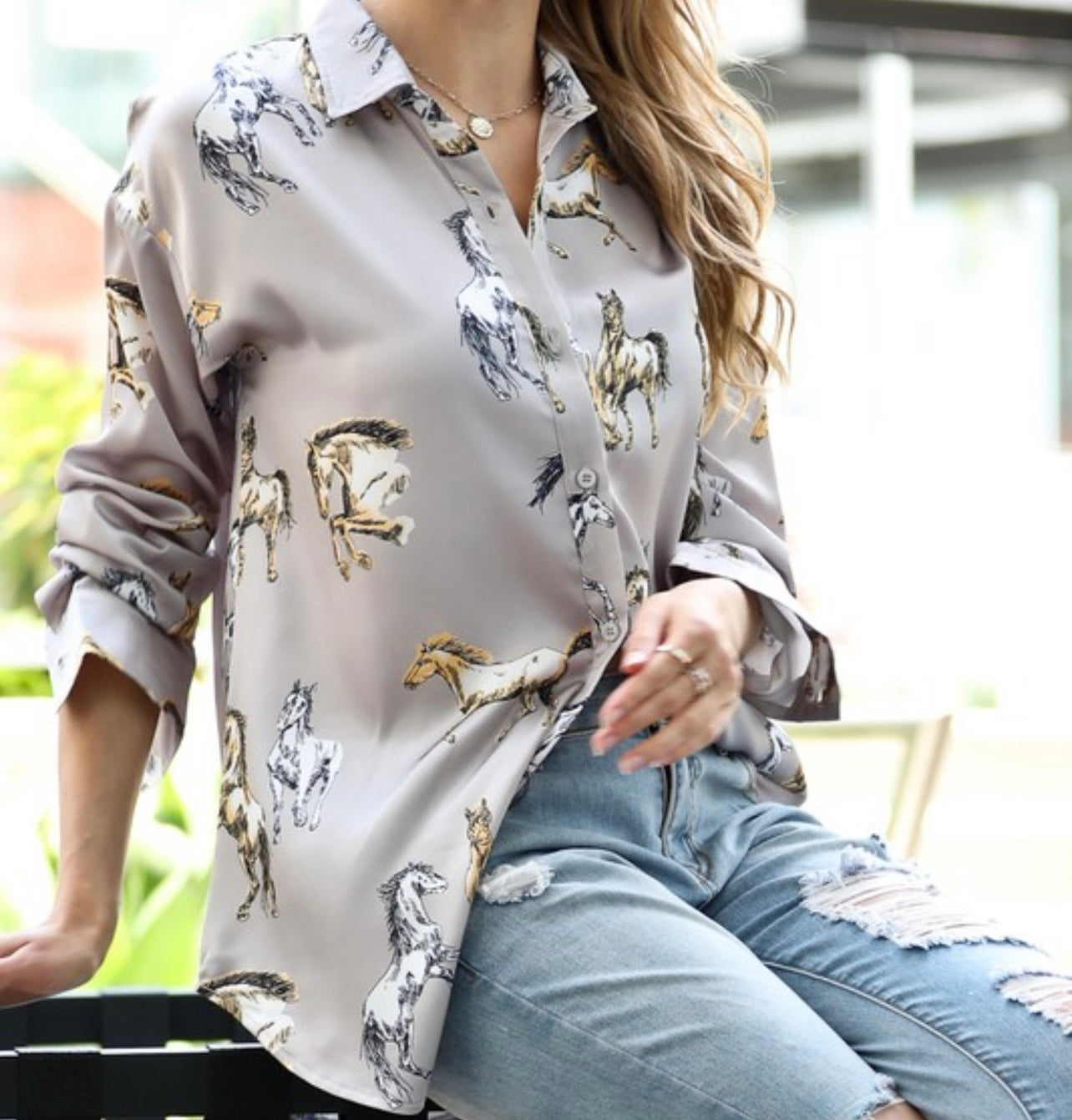 Mama Horse Button Up