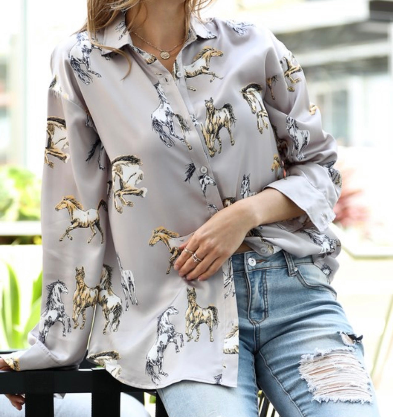 Mama Horse Button Up